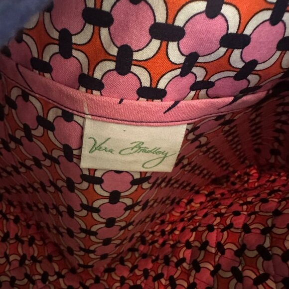 Vera Bradley Quilted Floral Tote Bag With Pink & Orange Sunflower Print - Picture 5 of 7